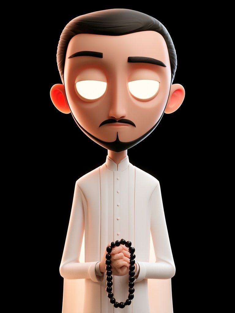 Meditative 3D Character Illustration Poster. poster — illustration art