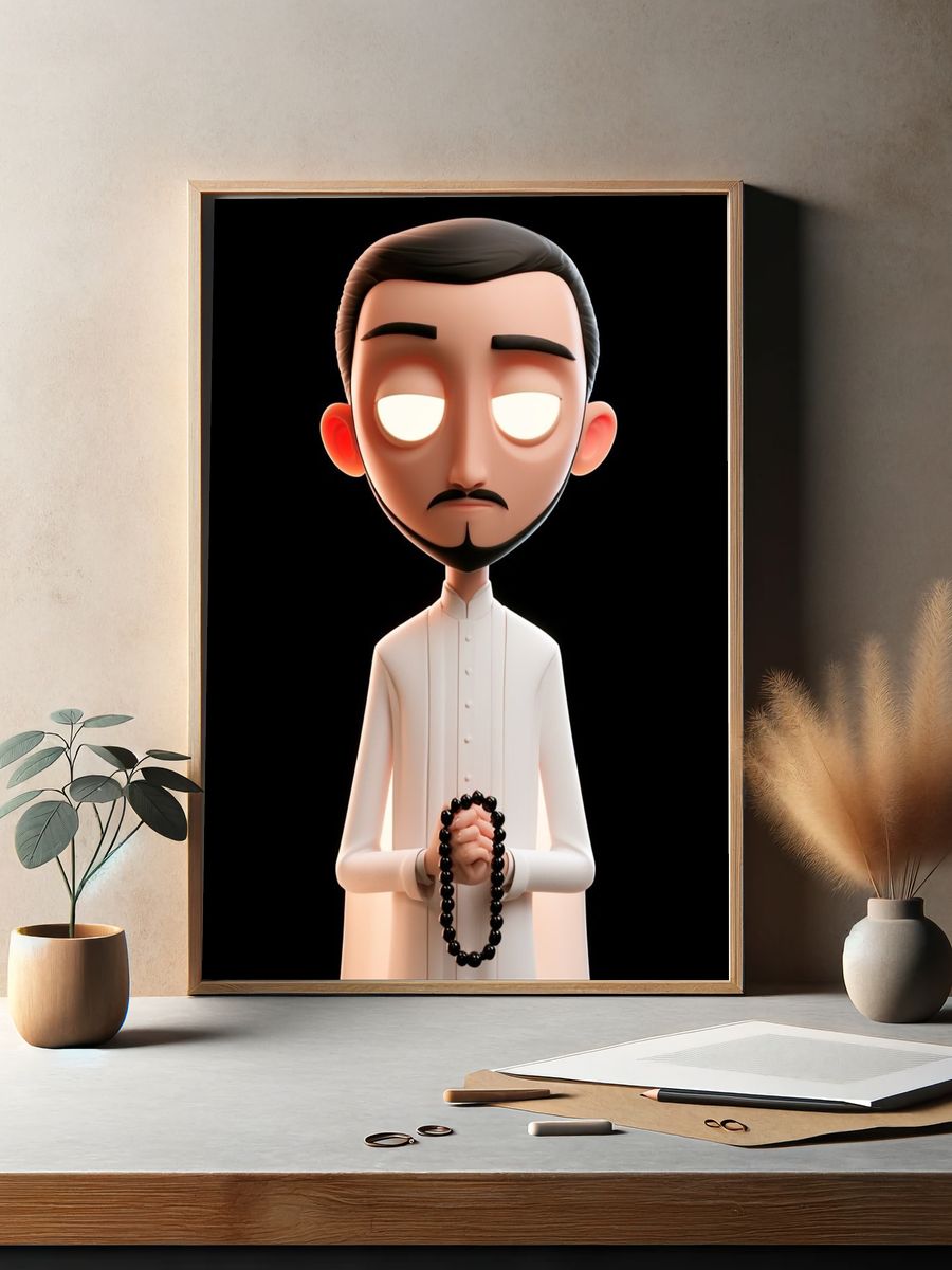 Meditative 3D Character Illustration Poster. — room view 2