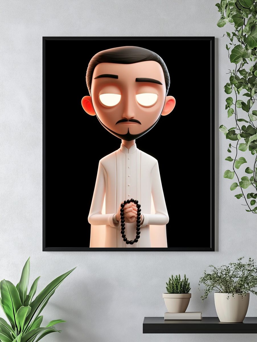 Meditative 3D Character Illustration Poster. — room view 4