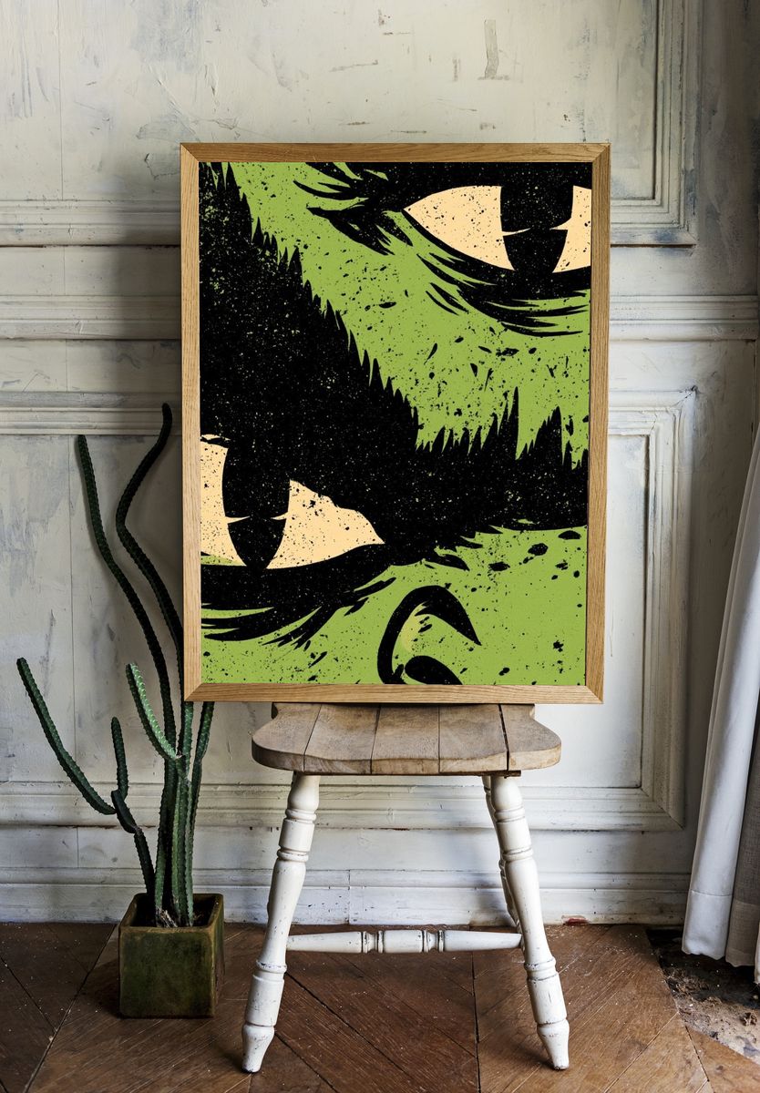 Monster Eyes Abstract Poster. room preview