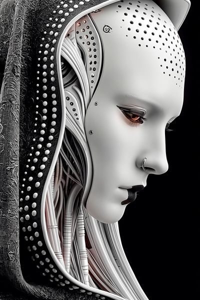 Cybernetic Woman Portrait Print.