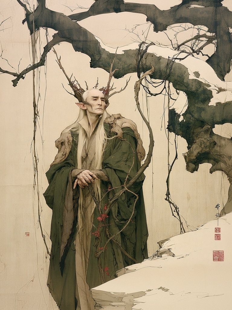 Elven Forest Sage Illustration Poster. poster detail