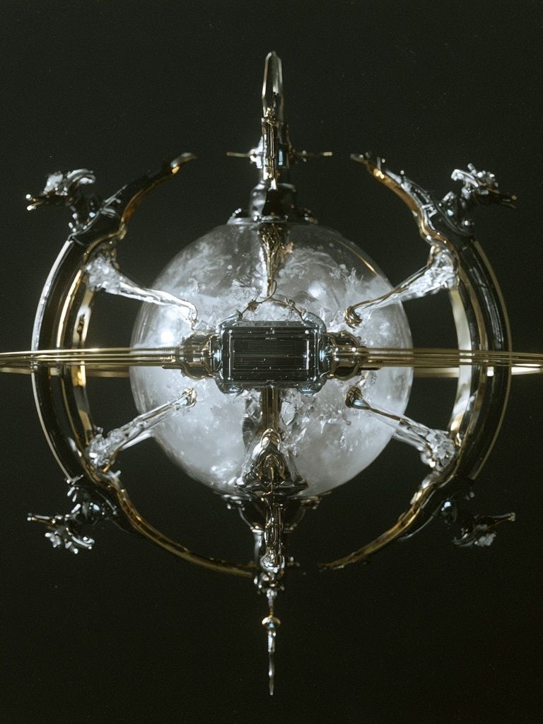 Celestial Orbital Sculpture Print. poster — illustration art