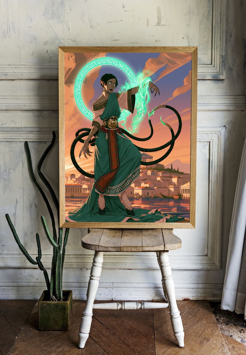 Mystic Sorceress Digital Art Poster. — room view 1