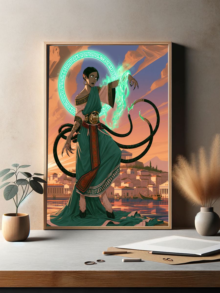 Mystic Sorceress Digital Art Poster. — room view 2