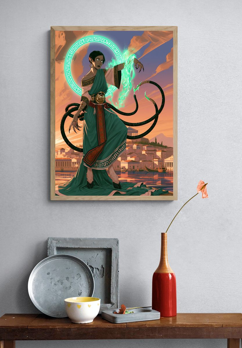 Mystic Sorceress Digital Art Poster. — room view 3