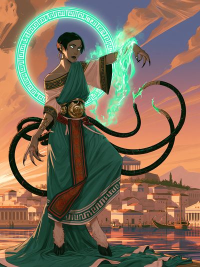 Mystic Sorceress Digital Art Poster. poster