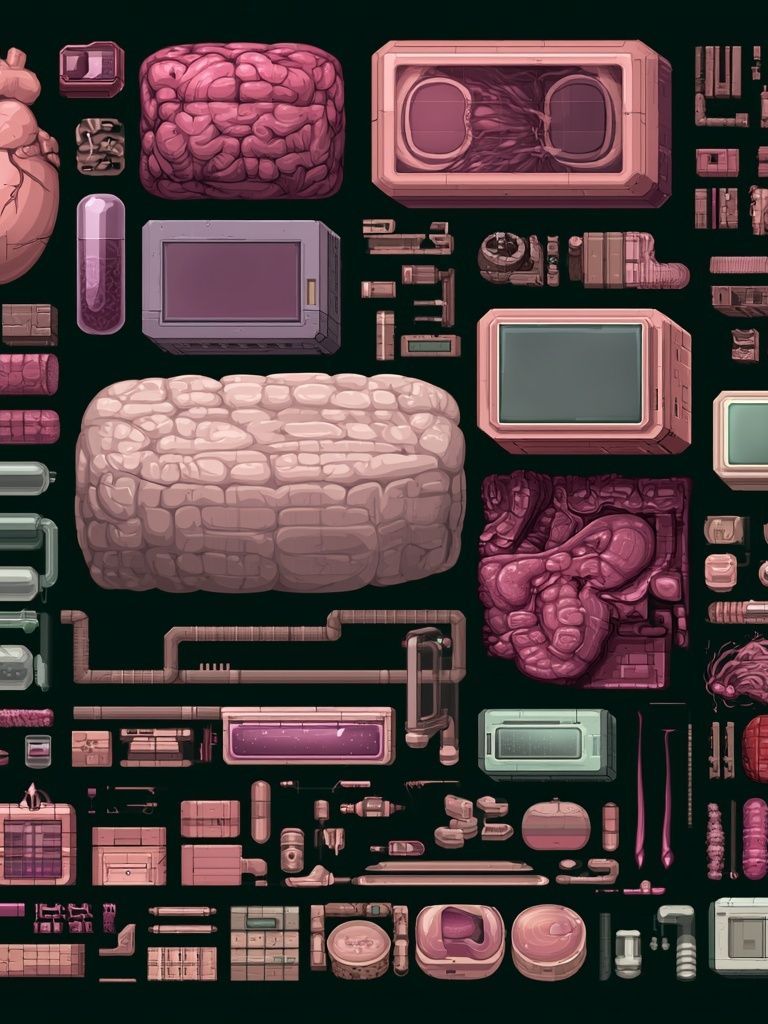 Surreal Pink Organ Assemblage Poster. poster — illustration art