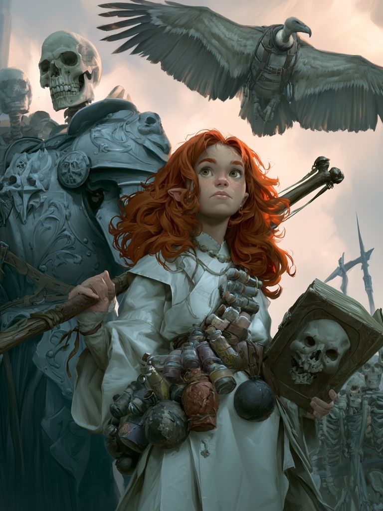 Fantasy Warrior and Skeletons Poster. poster detail