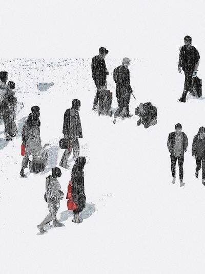 Urban Crowd Illustration Poster.