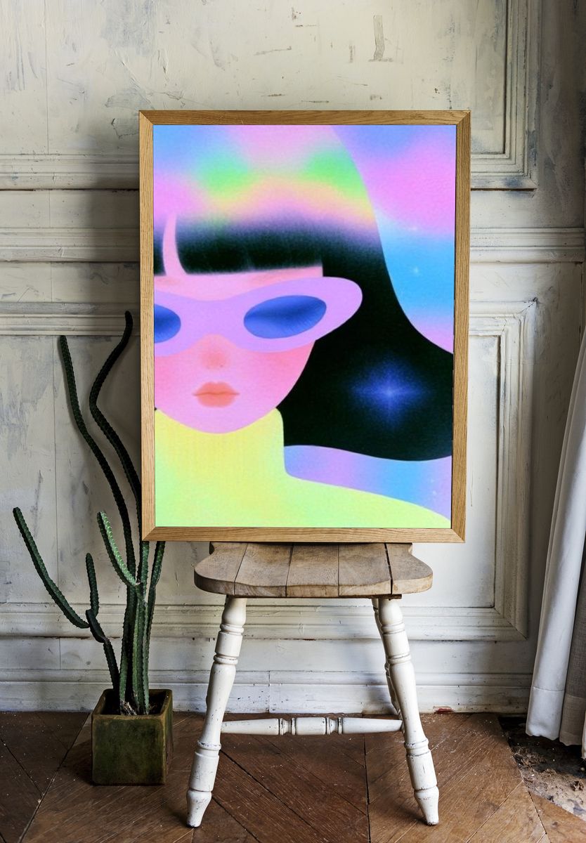 Cosmic Woman Illustration Poster. room preview
