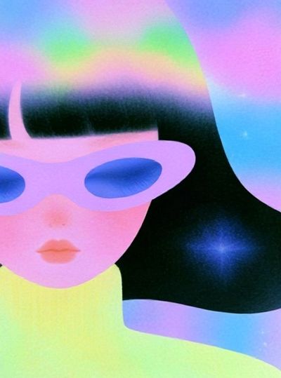 Cosmic Woman Illustration Poster.