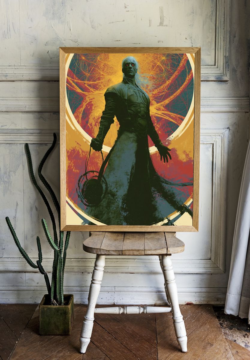 Dark Fantasy Warrior Illustration Poster. room preview