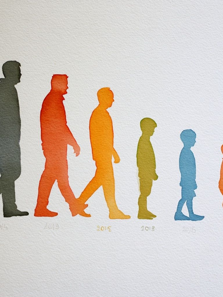 Human Growth Silhouettes Illustration Poster. poster detail