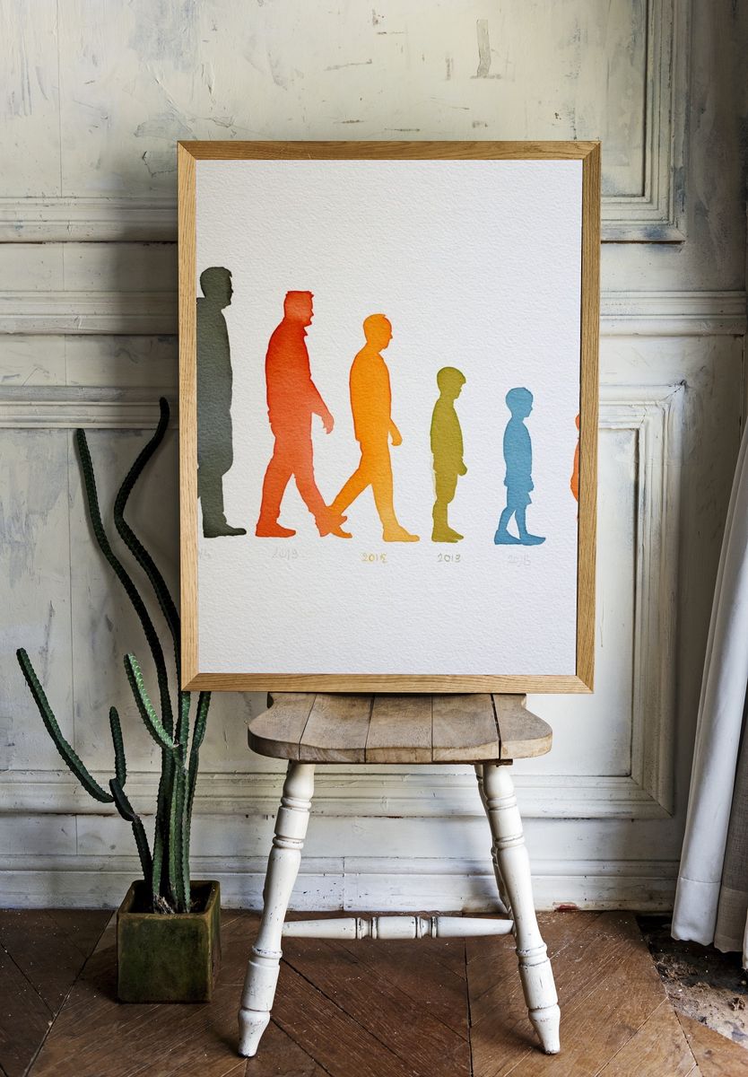 Human Growth Silhouettes Illustration Poster. — room view 1