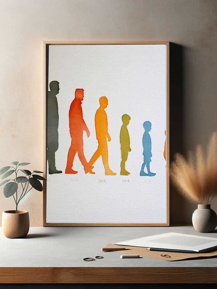Human Growth Silhouettes Illustration Poster. — room view 2