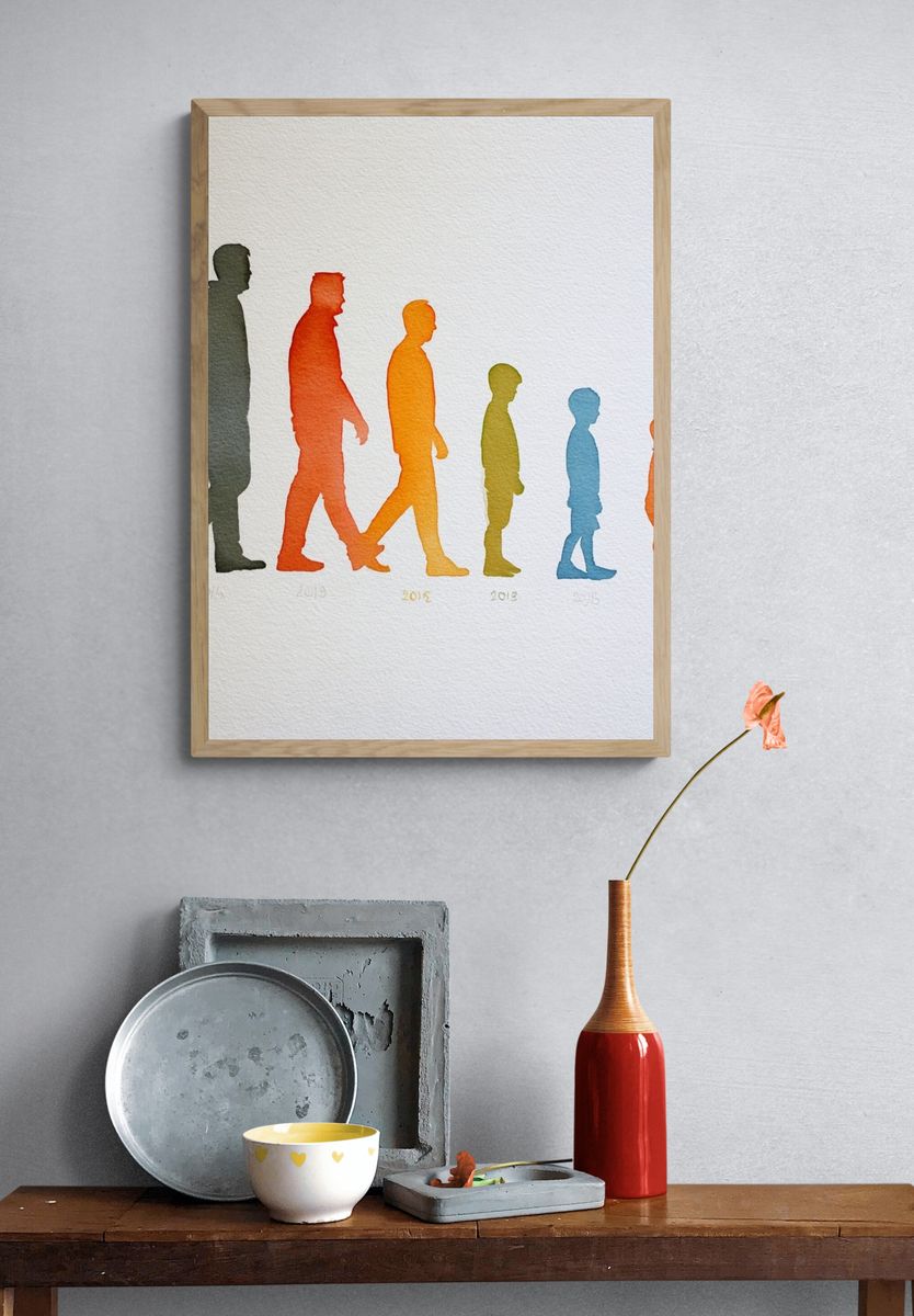 Human Growth Silhouettes Illustration Poster. — room view 3