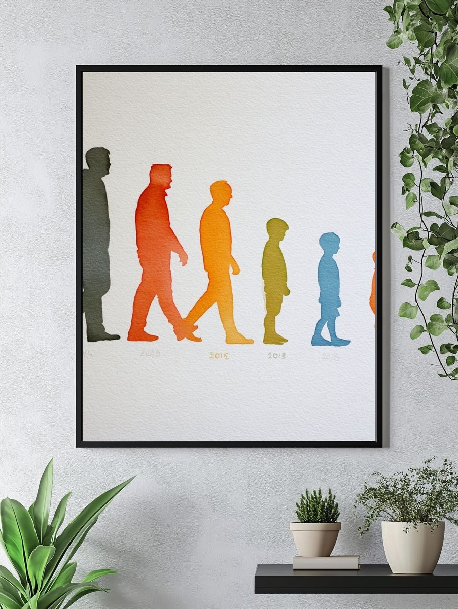 Human Growth Silhouettes Illustration Poster. — room view 4