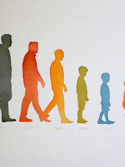 Human Growth Silhouettes Illustration Poster. poster