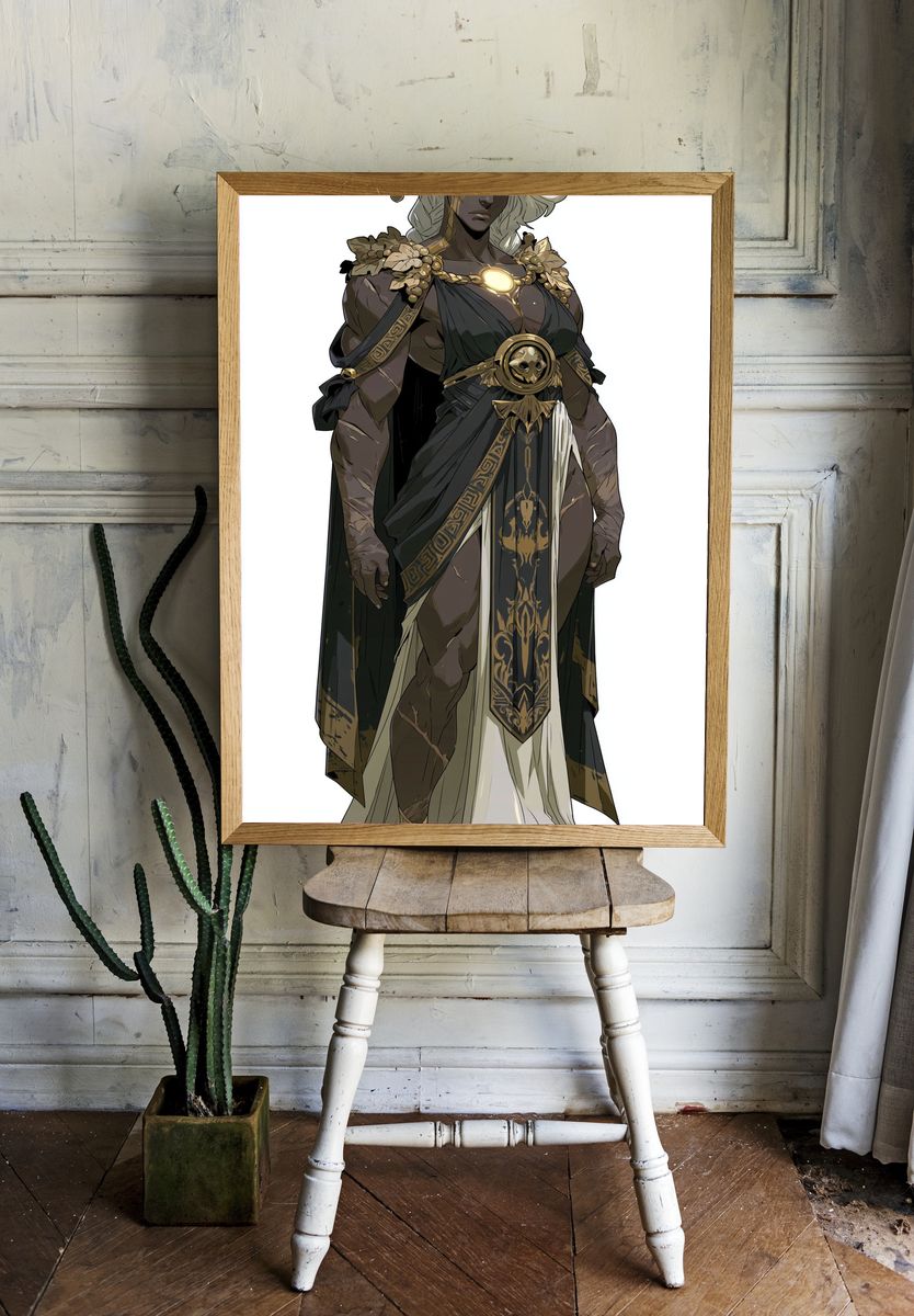 Golden Goddess Character Illustration Poster. room preview