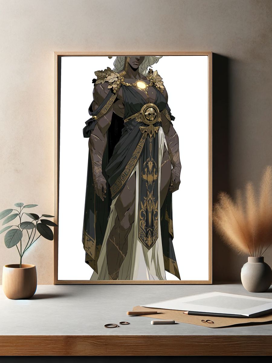 Golden Goddess Character Illustration Poster. — room view 2