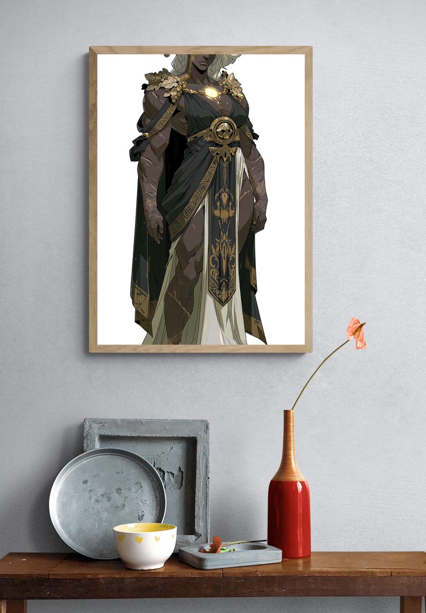 Golden Goddess Character Illustration Poster. — room view 3