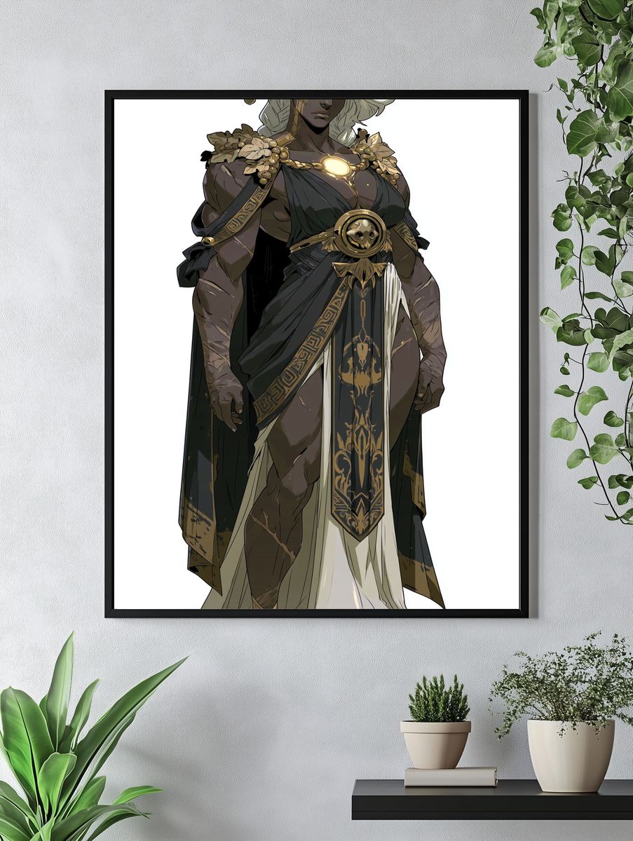 Golden Goddess Character Illustration Poster. — room view 4