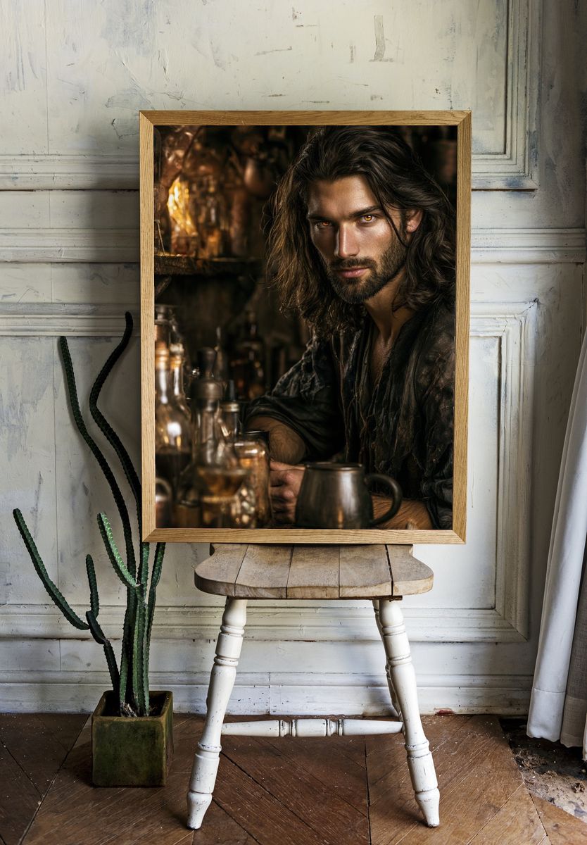 Mystic Tavern Portrait Print. room preview