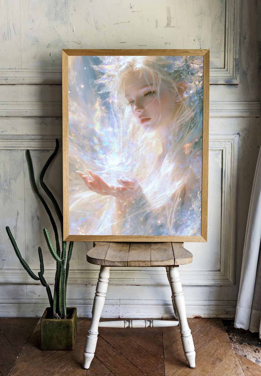 Celestial Fairy Portrait Print. room preview