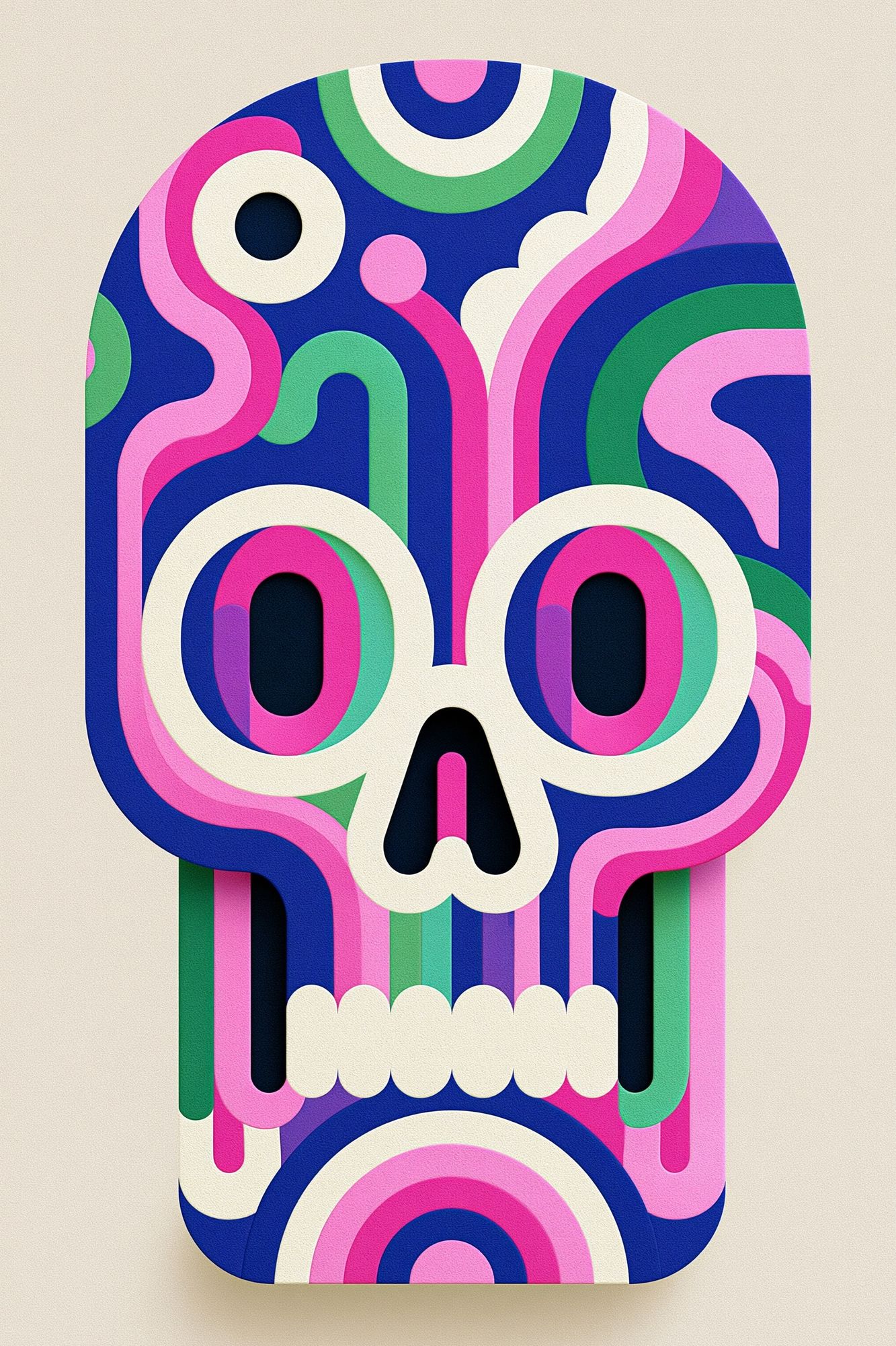 Psychedelic Skull Illustration Poster. poster — illustration art