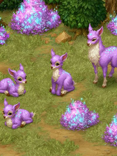 Purple Fawn Fantasy Illustration Poster.