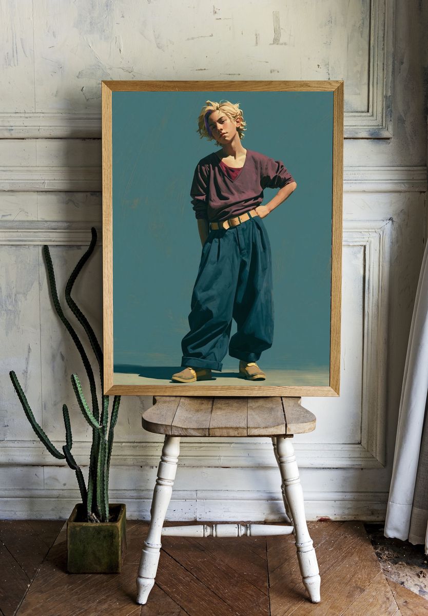 Stylish Portrait Illustration Poster. room preview