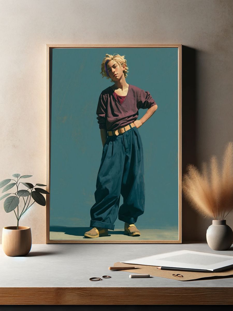 Stylish Portrait Illustration Poster. — room view 2