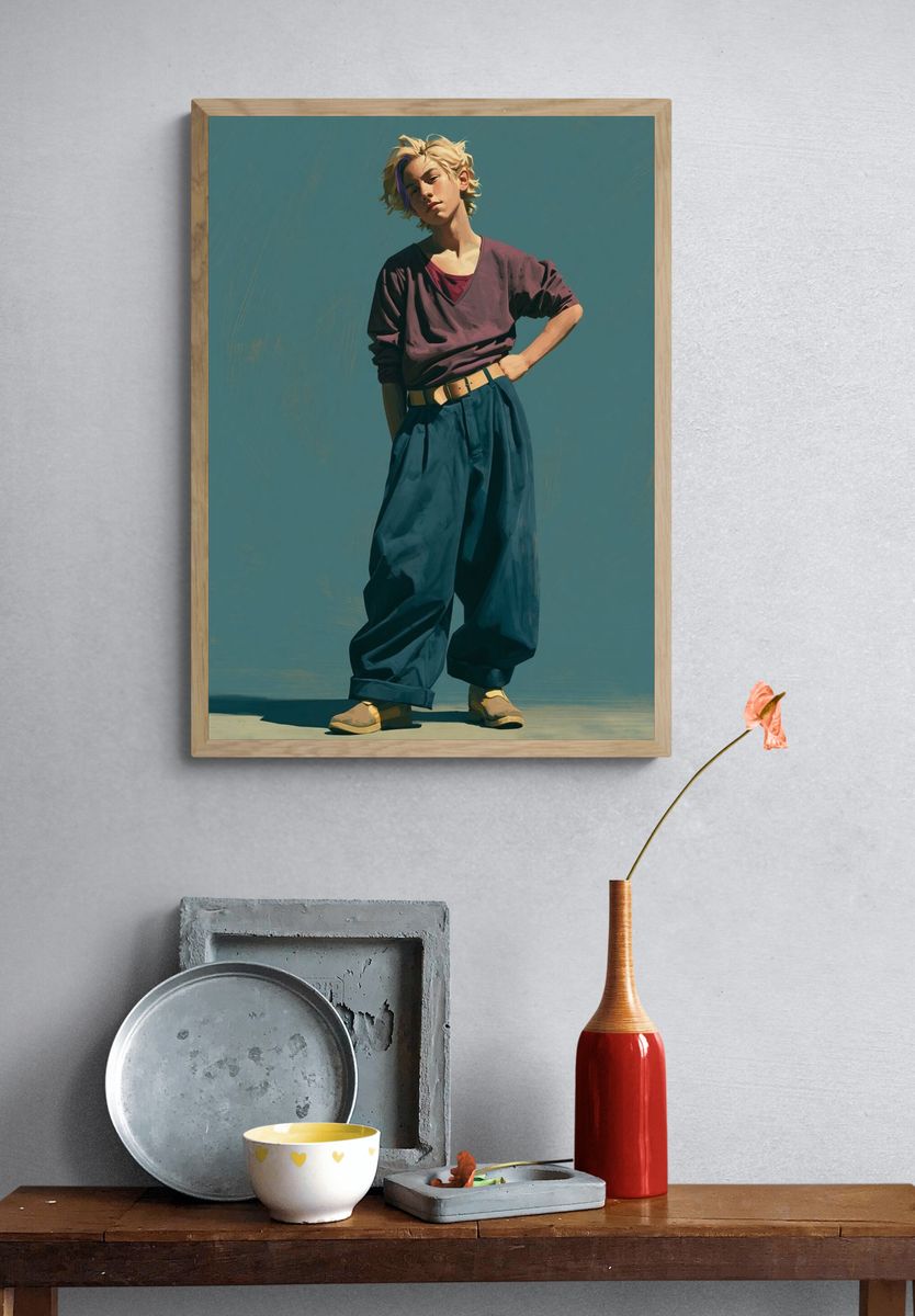 Stylish Portrait Illustration Poster. — room view 3