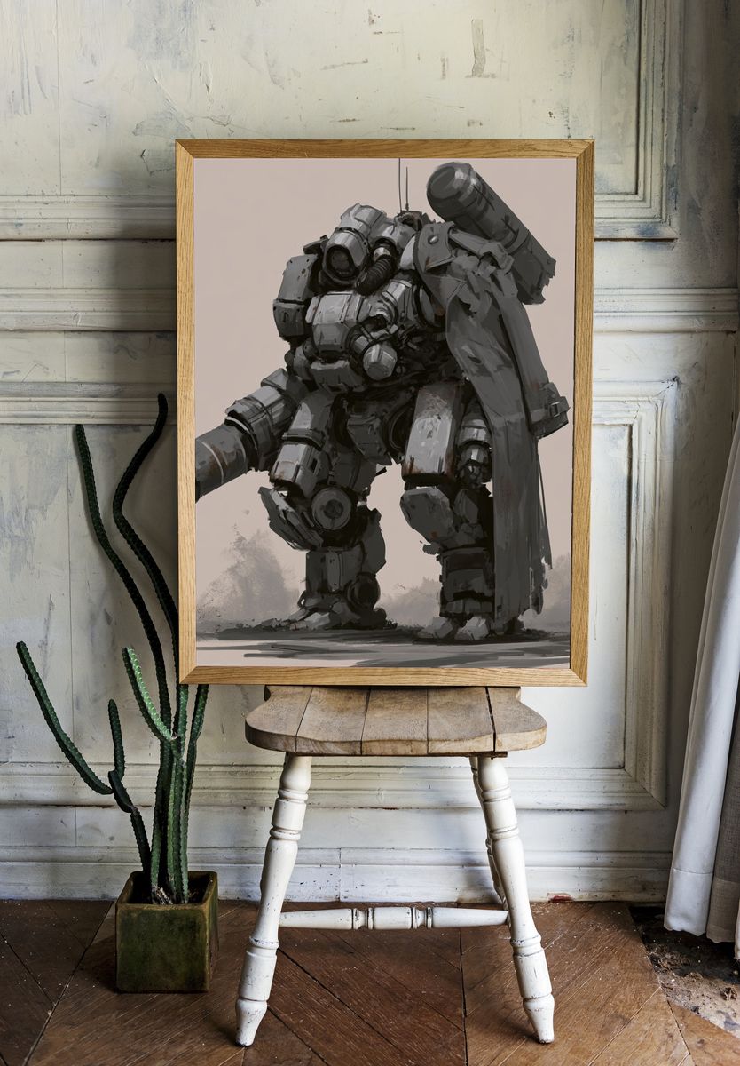 Armored Mech Warrior Print. room preview