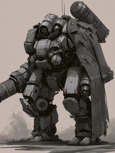 Armored Mech Warrior Print.