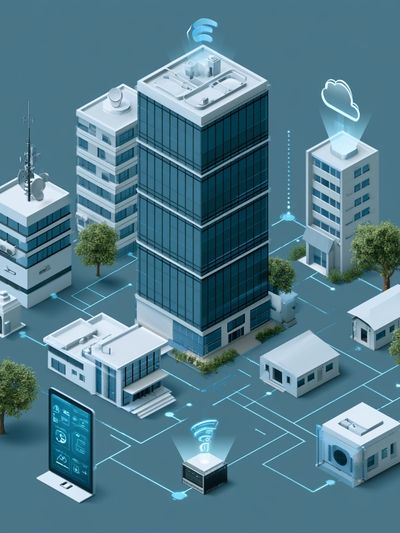 Smart City Network Illustration Poster.