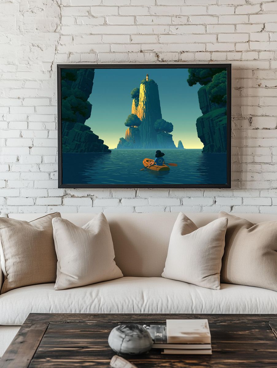 Island Lighthouse Adventure Print. room preview