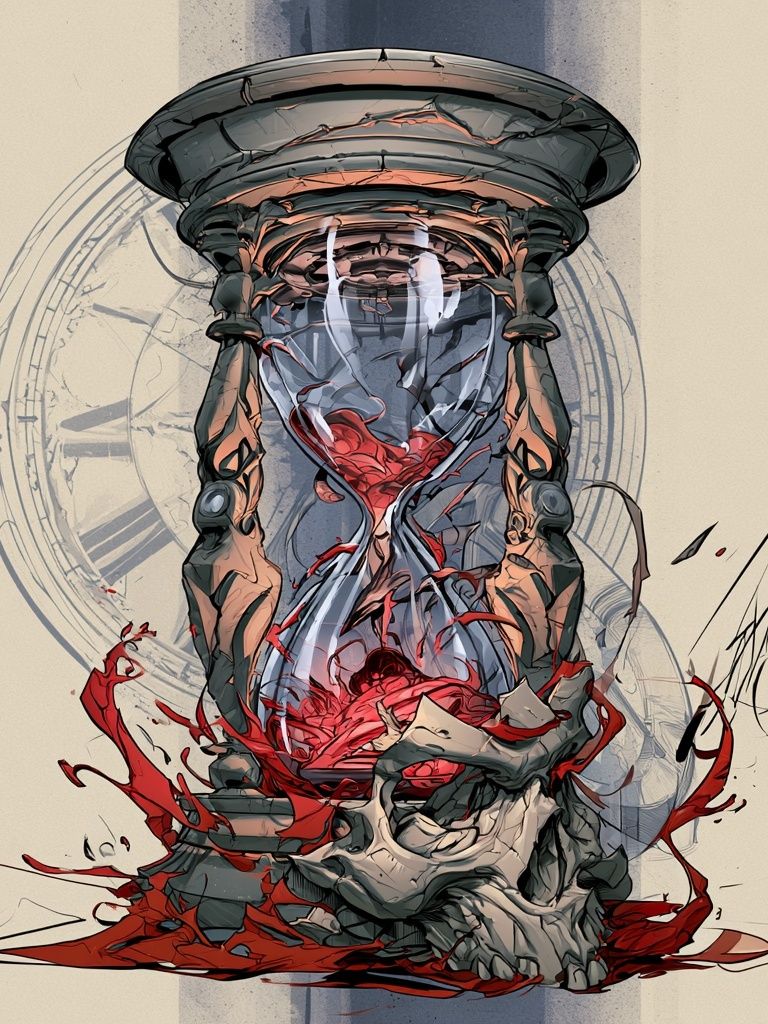 Cracked Hourglass Illustration Poster. poster detail
