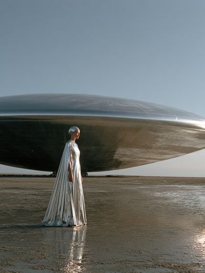 Surreal UFO Figure Poster. poster