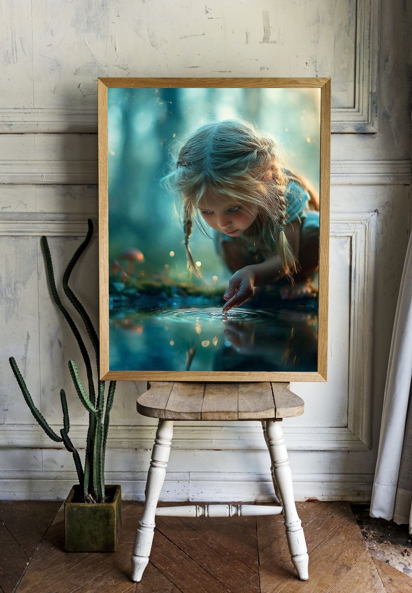 Forest Girl Fantasy Illustration Poster. — room view 1