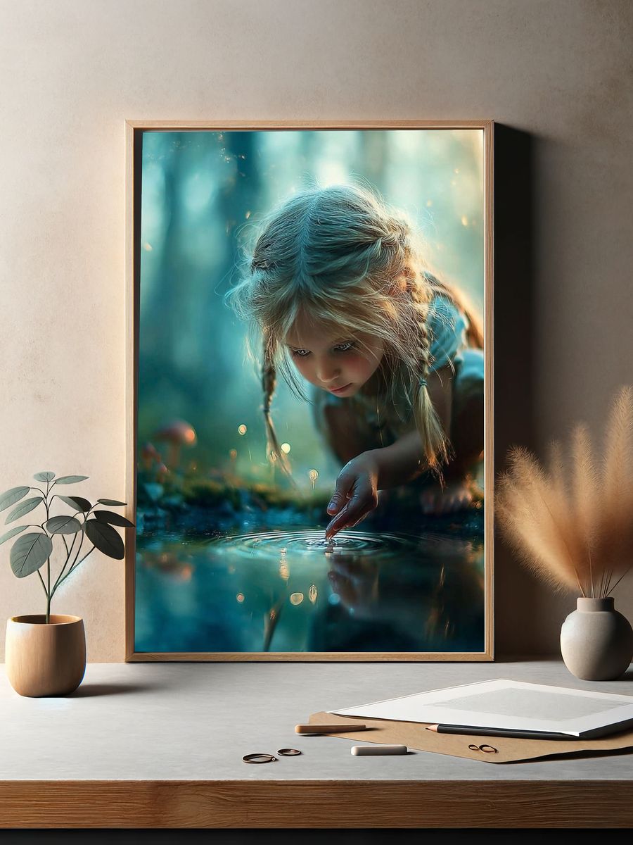 Forest Girl Fantasy Illustration Poster. — room view 2
