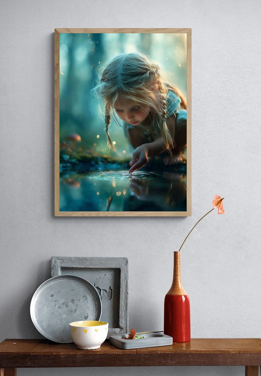 Forest Girl Fantasy Illustration Poster. — room view 3
