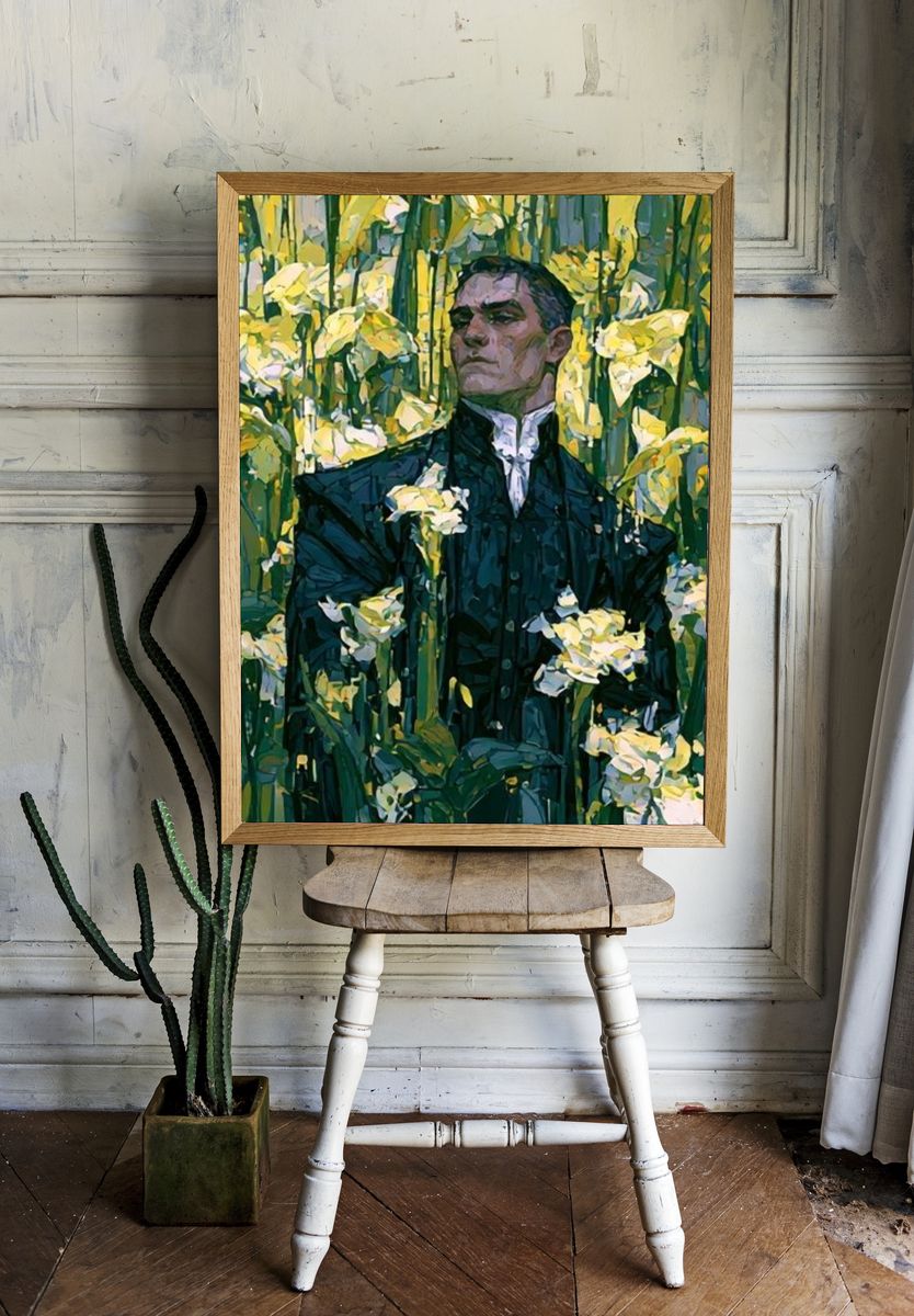 Floral Portrait Illustration Poster. room preview