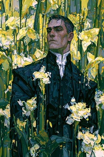 Floral Portrait Illustration Poster.