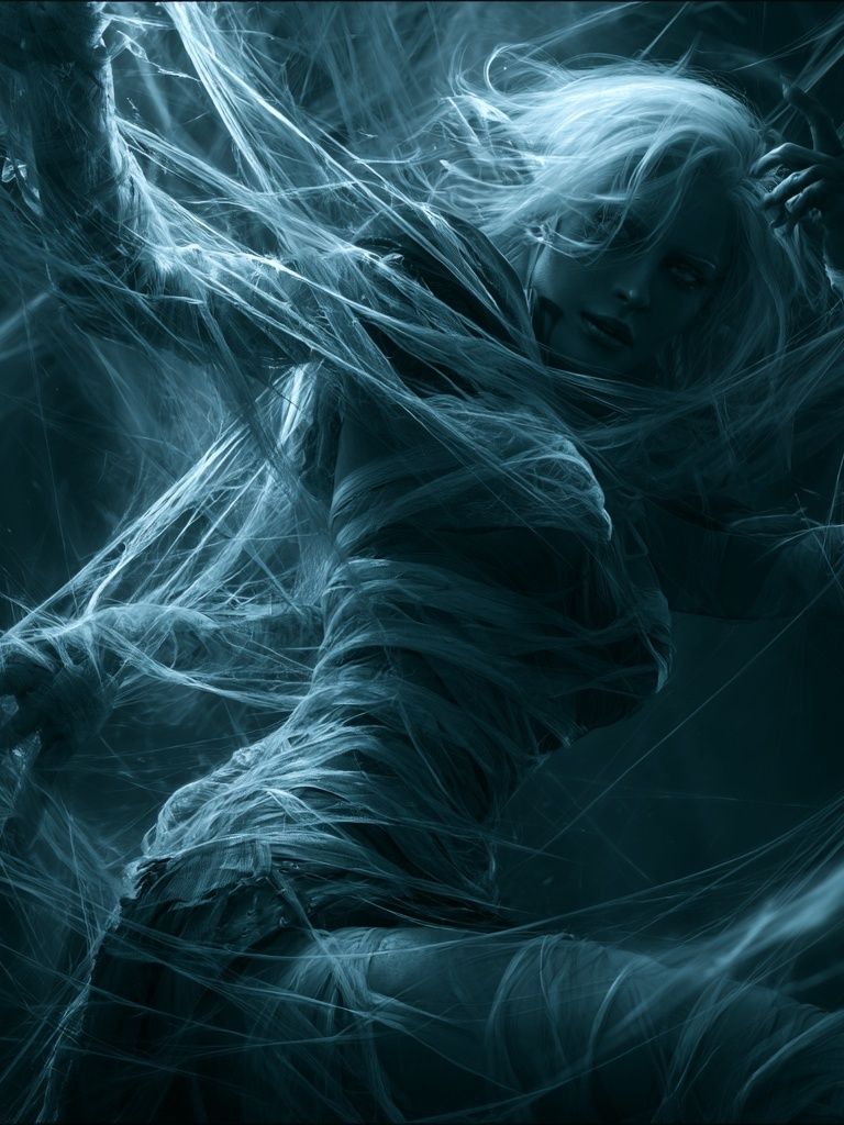 Ghostly Wrapped Figure Digital Art Print. poster — illustration art