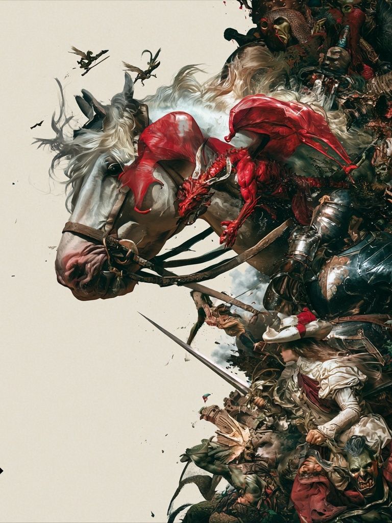 Fantasy Battle Horse Illustration Poster. poster — illustration art