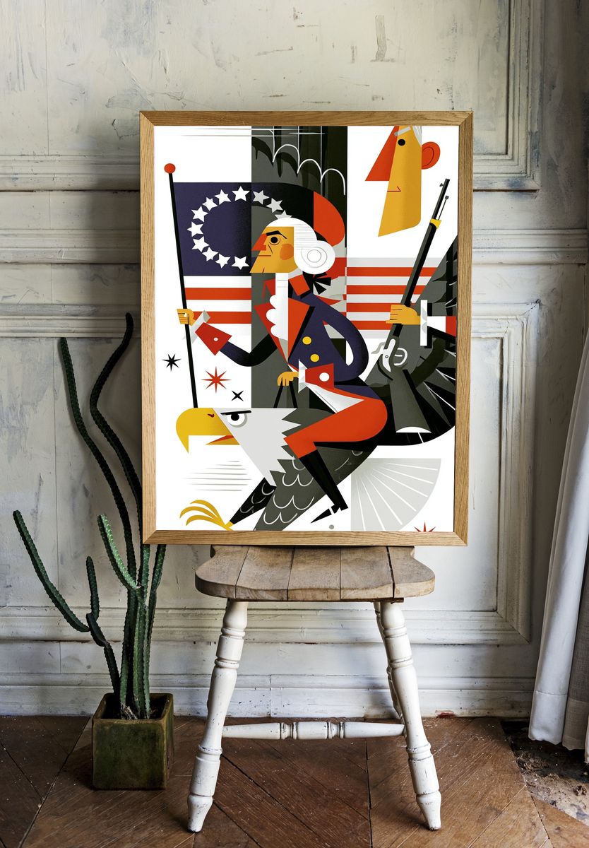 Patriotic Eagle Illustration Poster. room preview