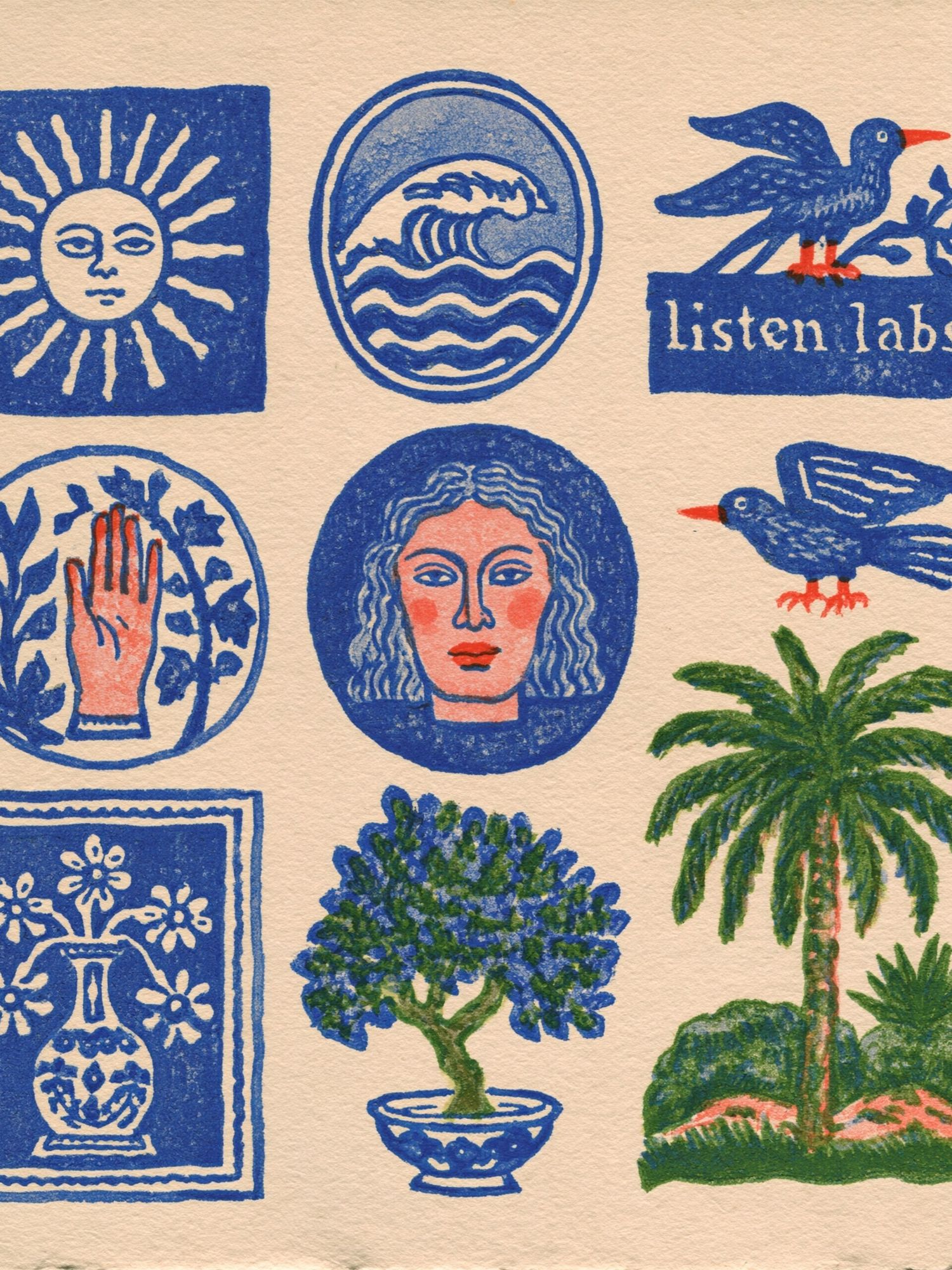 Folk Motifs Illustration Poster. poster — illustration art