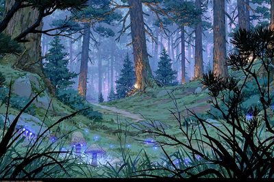 Enchanted Forest Glow Illustration Poster. poster